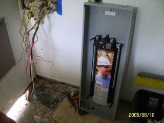 New 200-amp electrical panel being installed