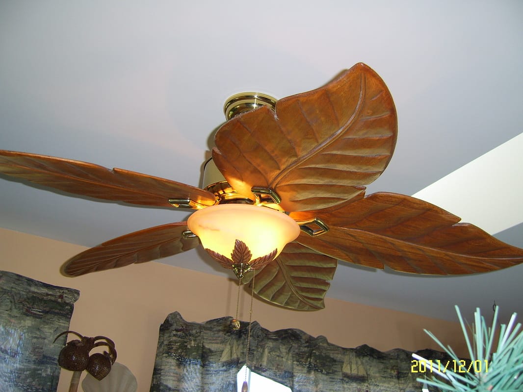 Ceiling fan installed in a sunroom